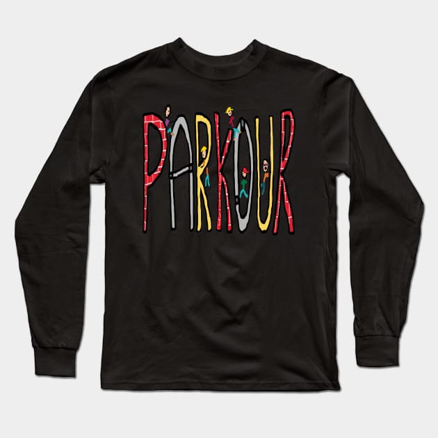 Parkour Long Sleeve T-Shirt by Mark Ewbie